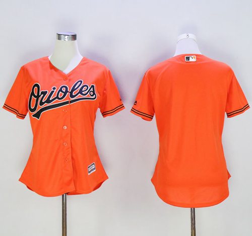 Orioles Blank Orange Women's Alternate Stitched MLB Jersey - Click Image to Close
